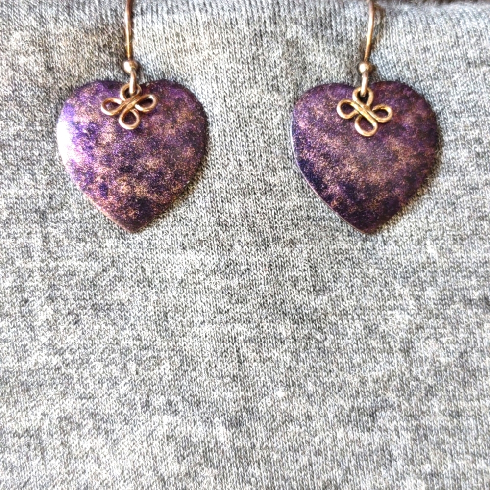 Purple Heart Earrings